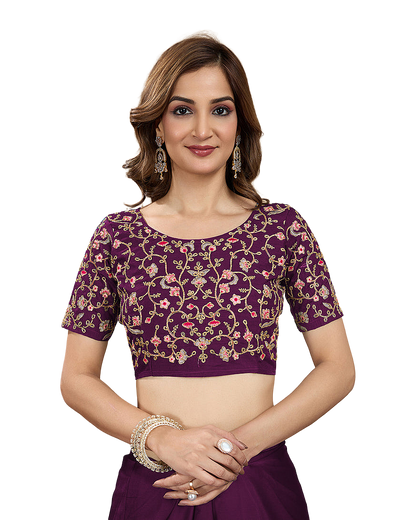 Floral Embroidered Designer Party Saree
