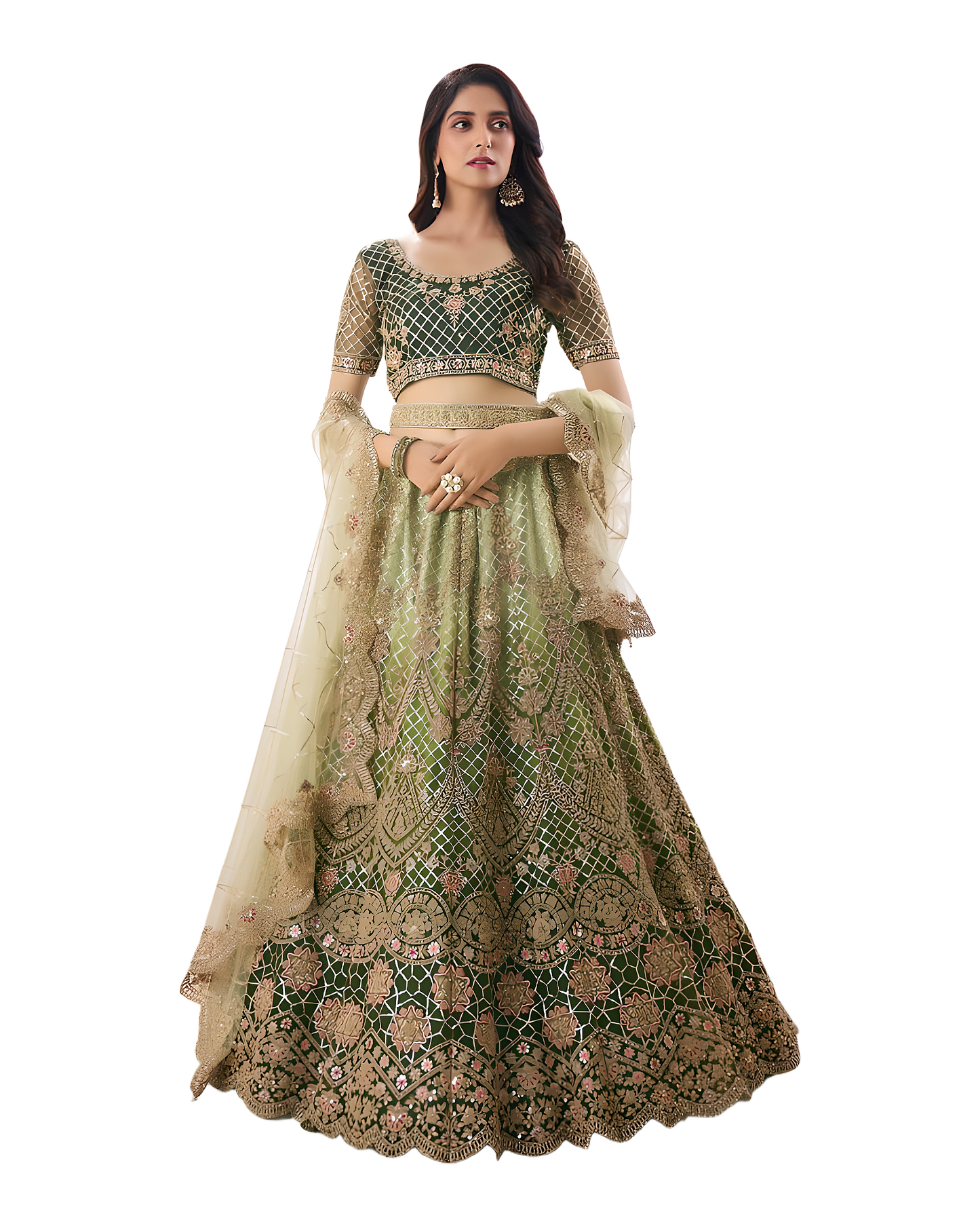 Heavy Embroidered Bridal Designer Lehenga Set