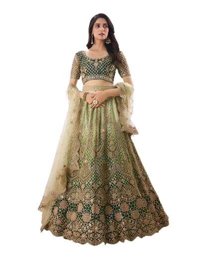 Heavy Embroidered Bridal Designer Lehenga Set