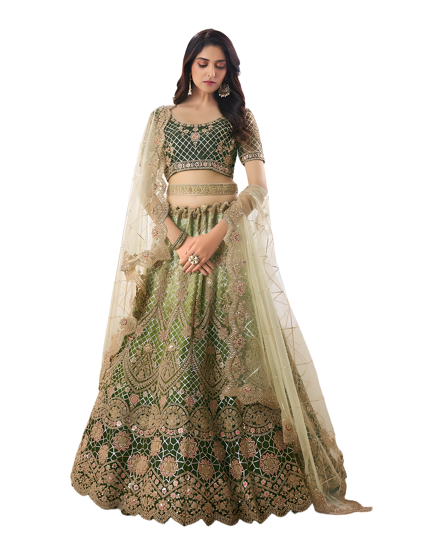 Heavy Embroidered Bridal Designer Lehenga Set