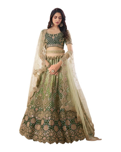 Heavy Embroidered Bridal Designer Lehenga Set