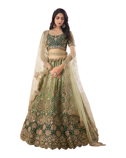 Heavy Embroidered Bridal Designer Lehenga Set