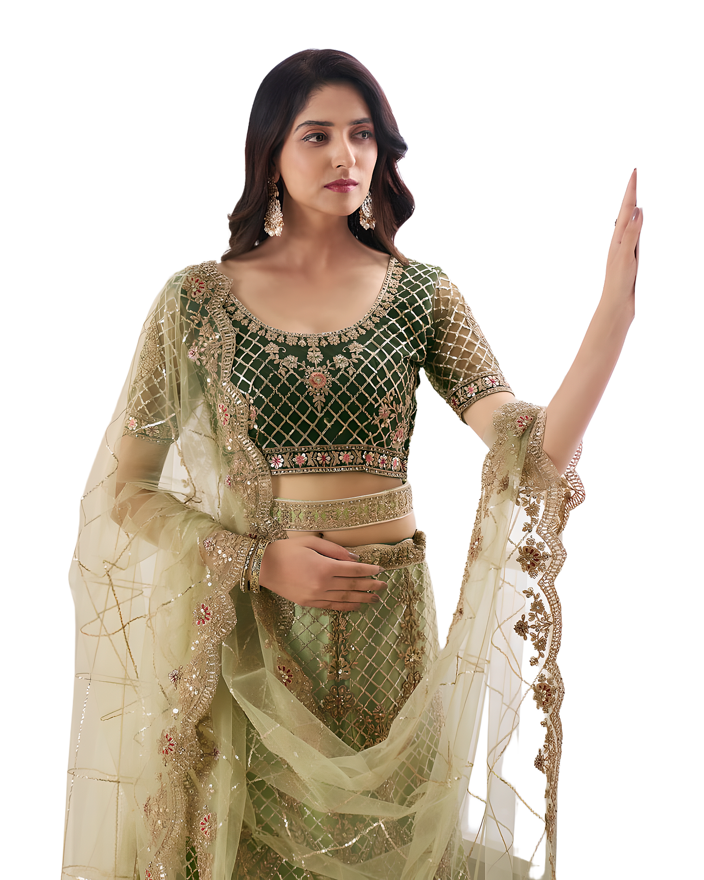 Heavy Embroidered Bridal Designer Lehenga Set