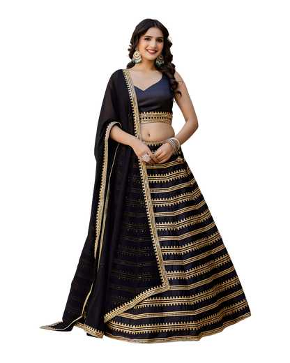 Traditional Zari Embroidered Designer Lehenga Set