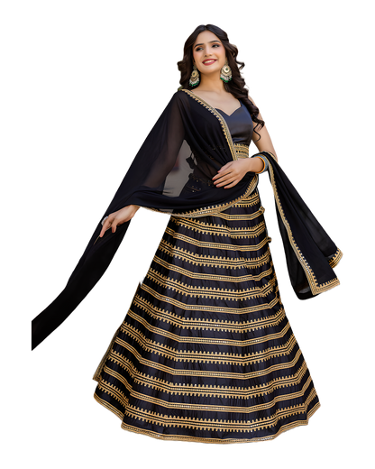 Traditional Zari Embroidered Designer Lehenga Set