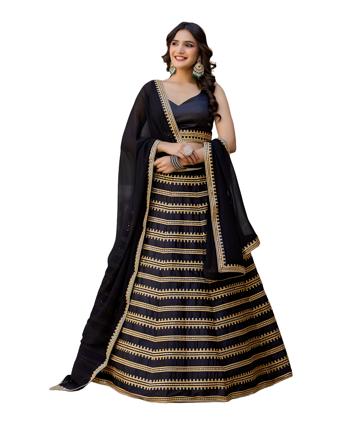 Traditional Zari Embroidered Designer Lehenga Set