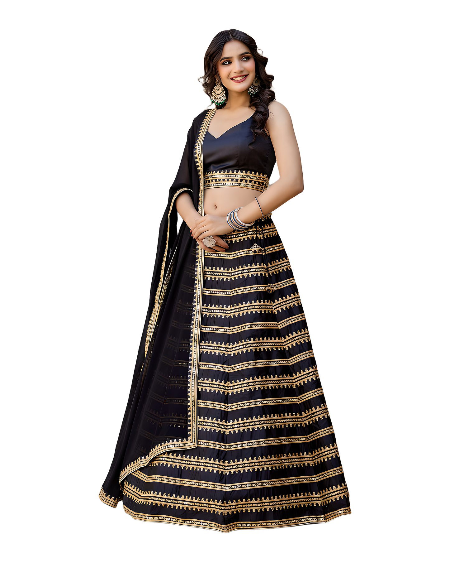 Traditional Zari Embroidered Designer Lehenga Set