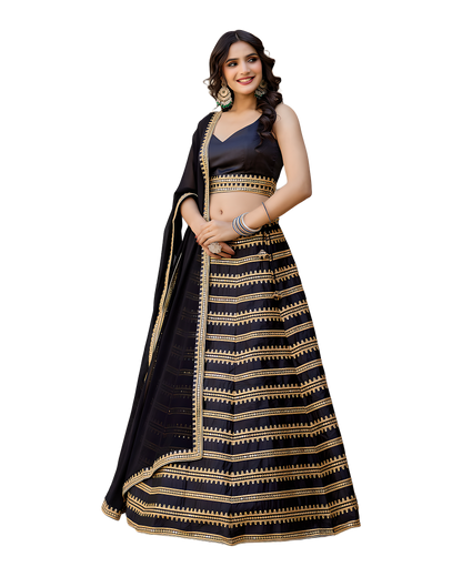 Traditional Zari Embroidered Designer Lehenga Set