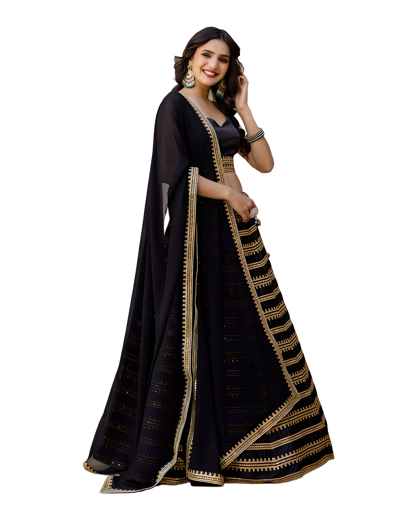 Traditional Zari Embroidered Designer Lehenga Set