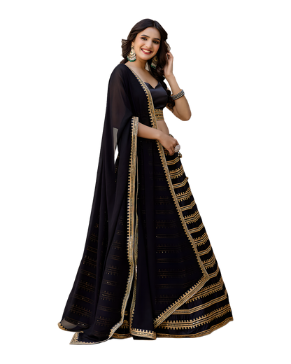 Traditional Zari Embroidered Designer Lehenga Set