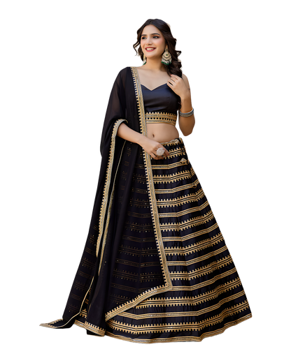Traditional Zari Embroidered Designer Lehenga Set