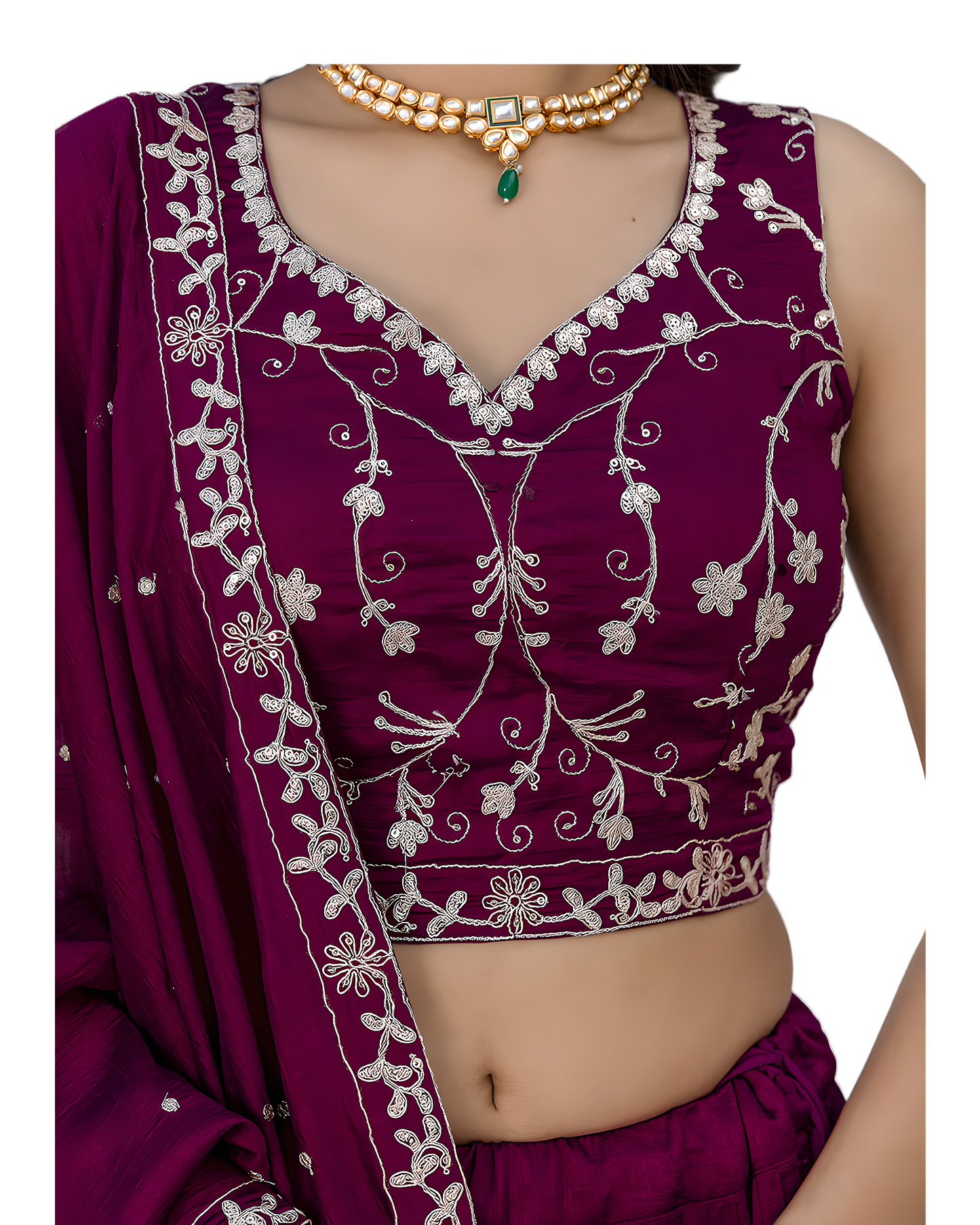Floral Embroidered Designer Lehenga Set