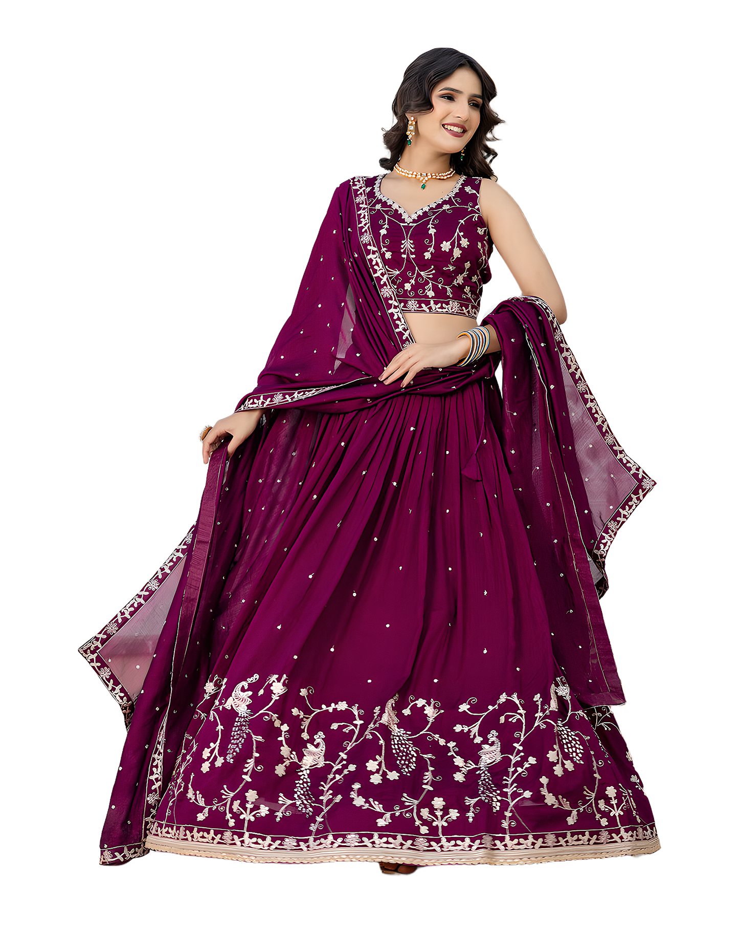 Floral Embroidered Designer Lehenga Set