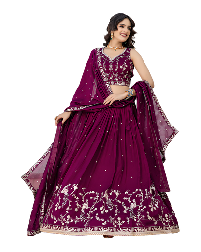 Floral Embroidered Designer Lehenga Set