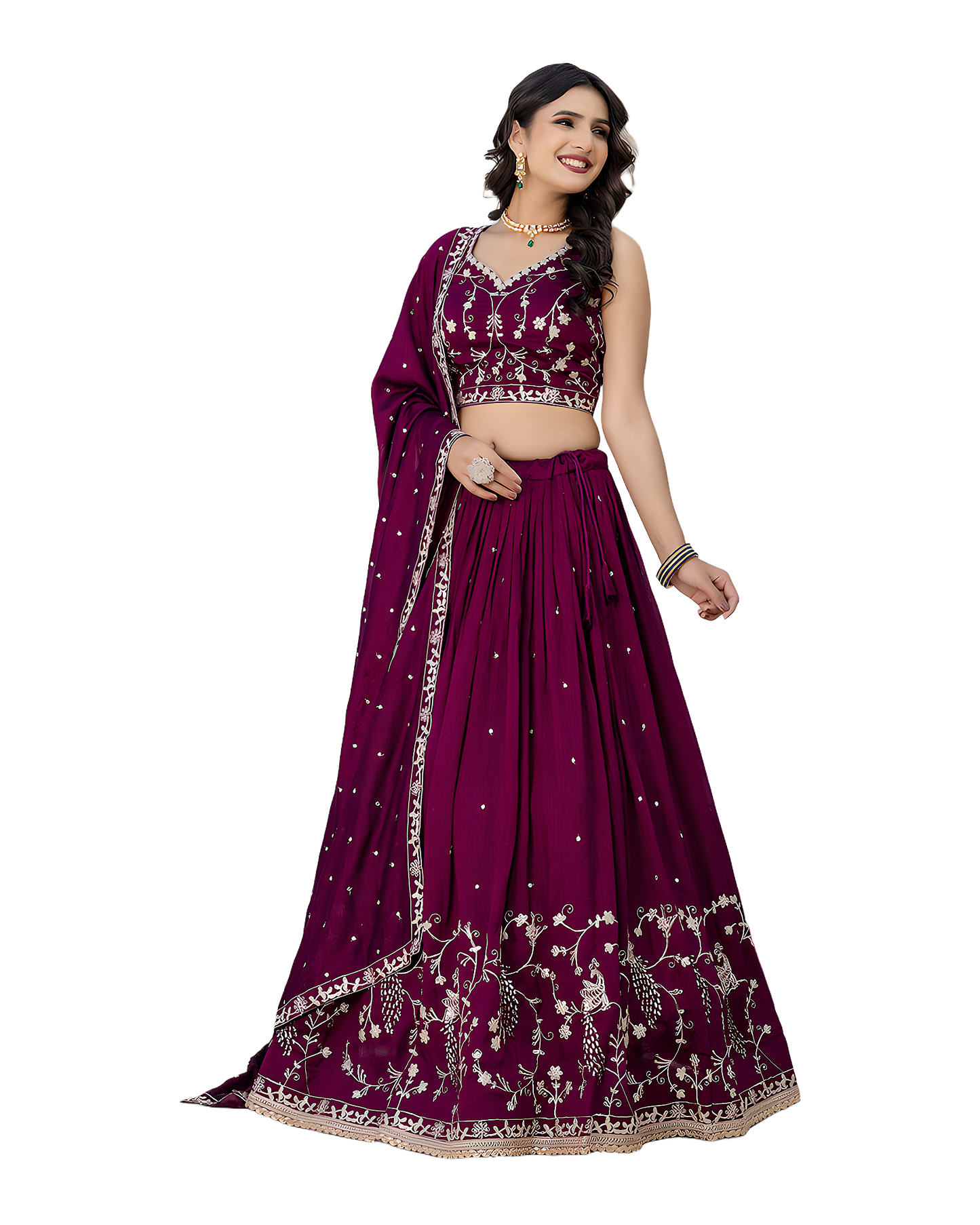 Floral Embroidered Designer Lehenga Set