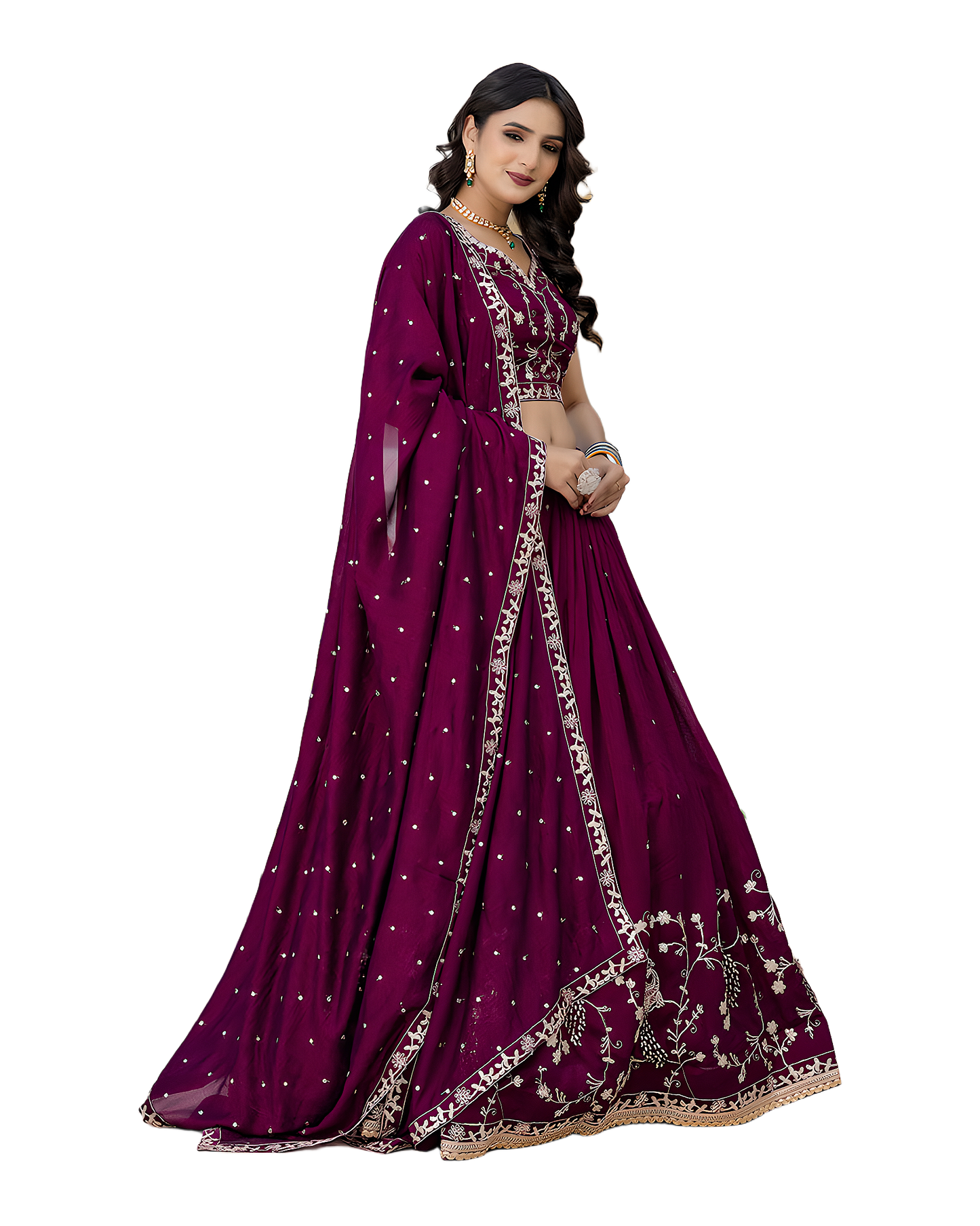 Floral Embroidered Designer Lehenga Set