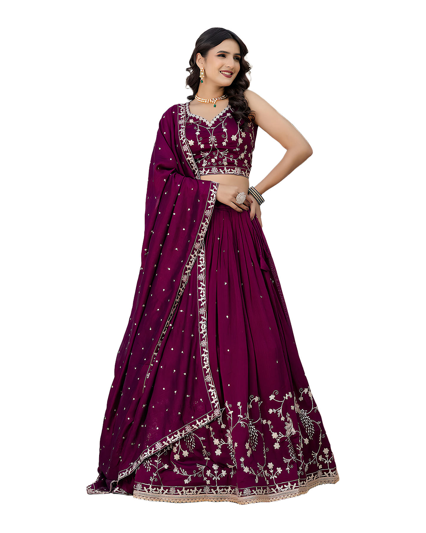 Floral Embroidered Designer Lehenga Set