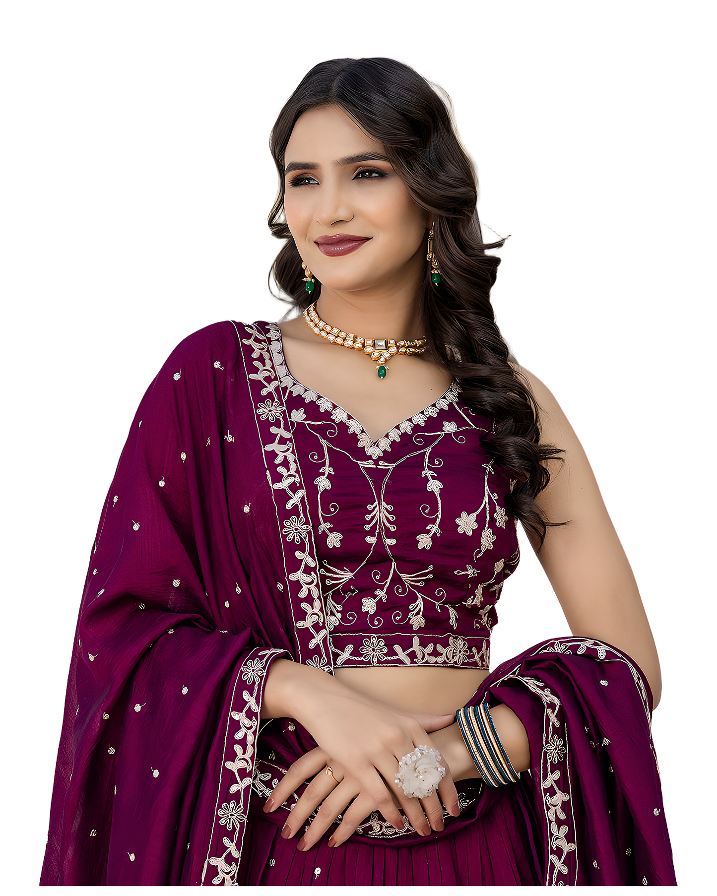 Floral Embroidered Designer Lehenga Set