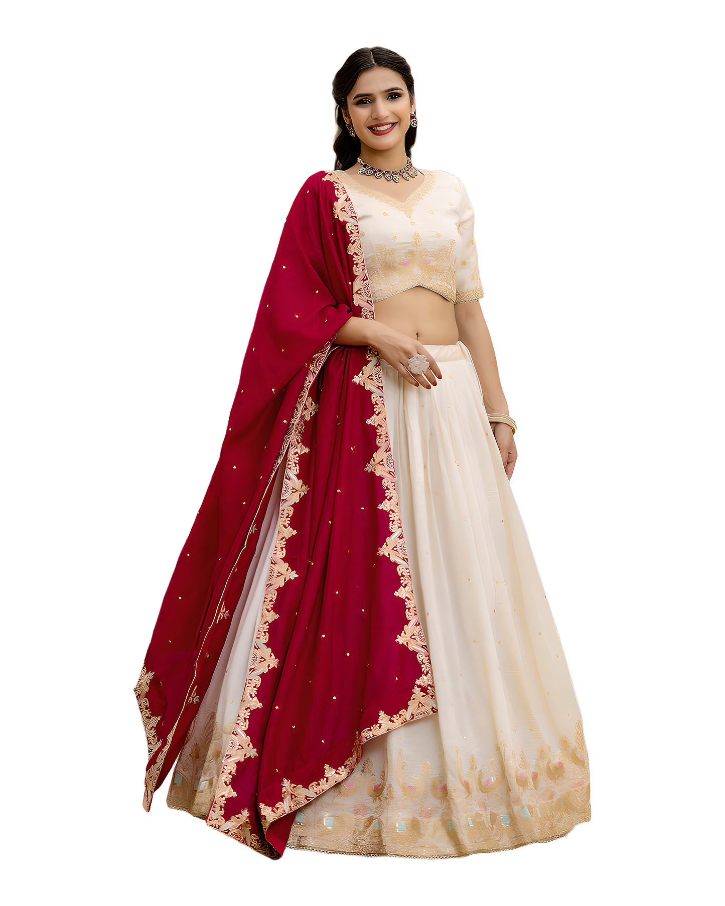 Elegant Embroidered Wedding Designer Lehenga Set