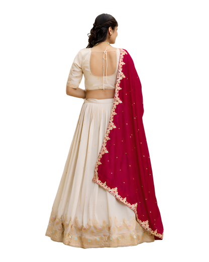 Elegant Embroidered Wedding Designer Lehenga Set