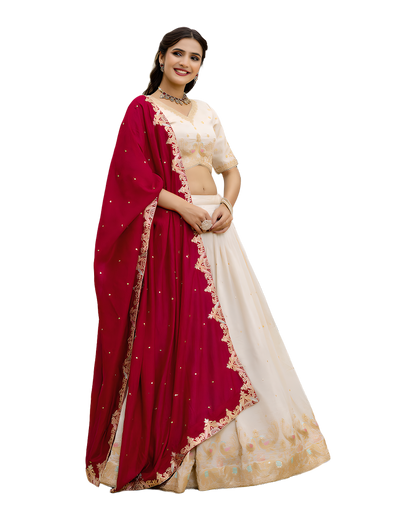 Elegant Embroidered Wedding Designer Lehenga Set