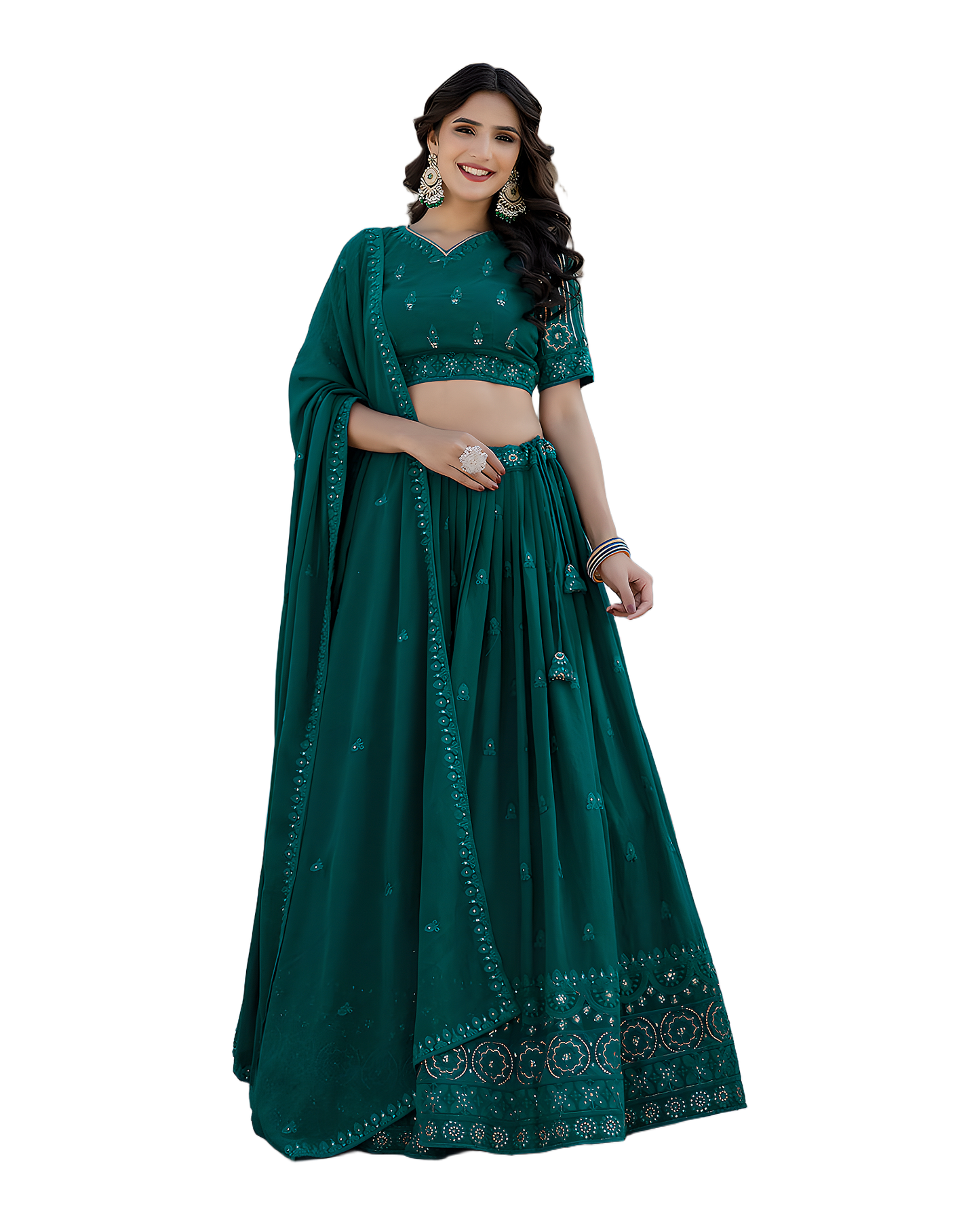 Elegant Embroidered Festive Lehenga Set