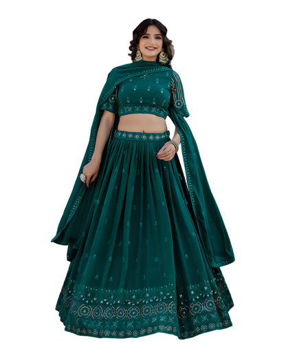 Elegant Embroidered Festive Lehenga Set