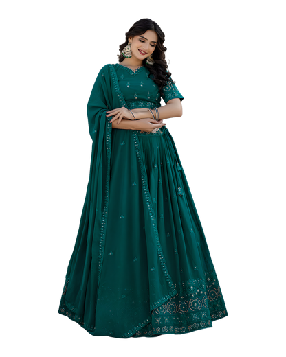 Elegant Embroidered Festive Lehenga Set