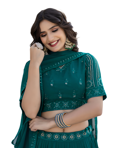 Elegant Embroidered Festive Lehenga Set