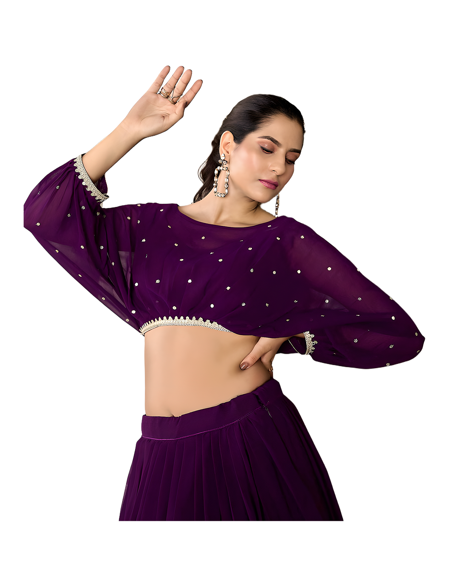 Floral Border Designer Party Lehenga Set