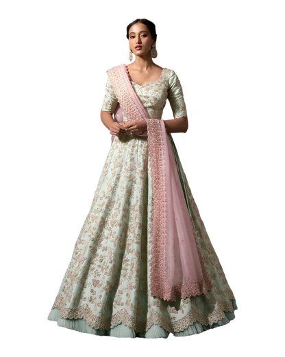 Floral Embroidered Designer Wedding Lehenga Set