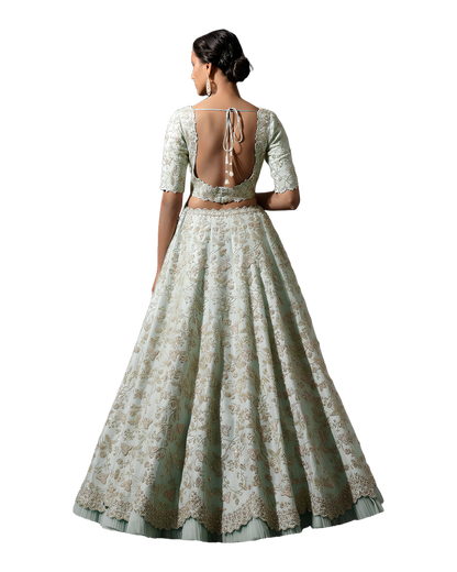 Floral Embroidered Designer Wedding Lehenga Set