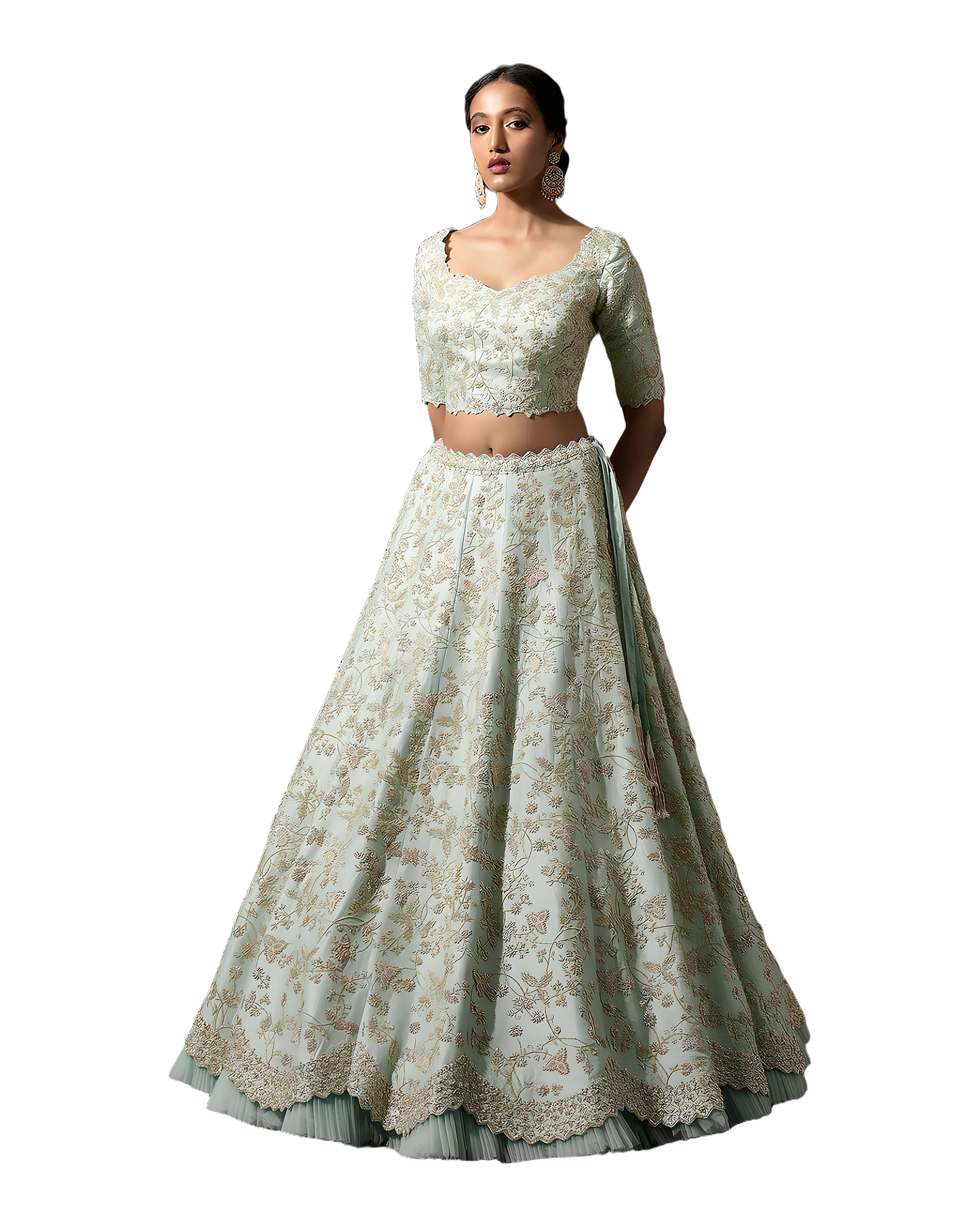 Floral Embroidered Designer Wedding Lehenga Set