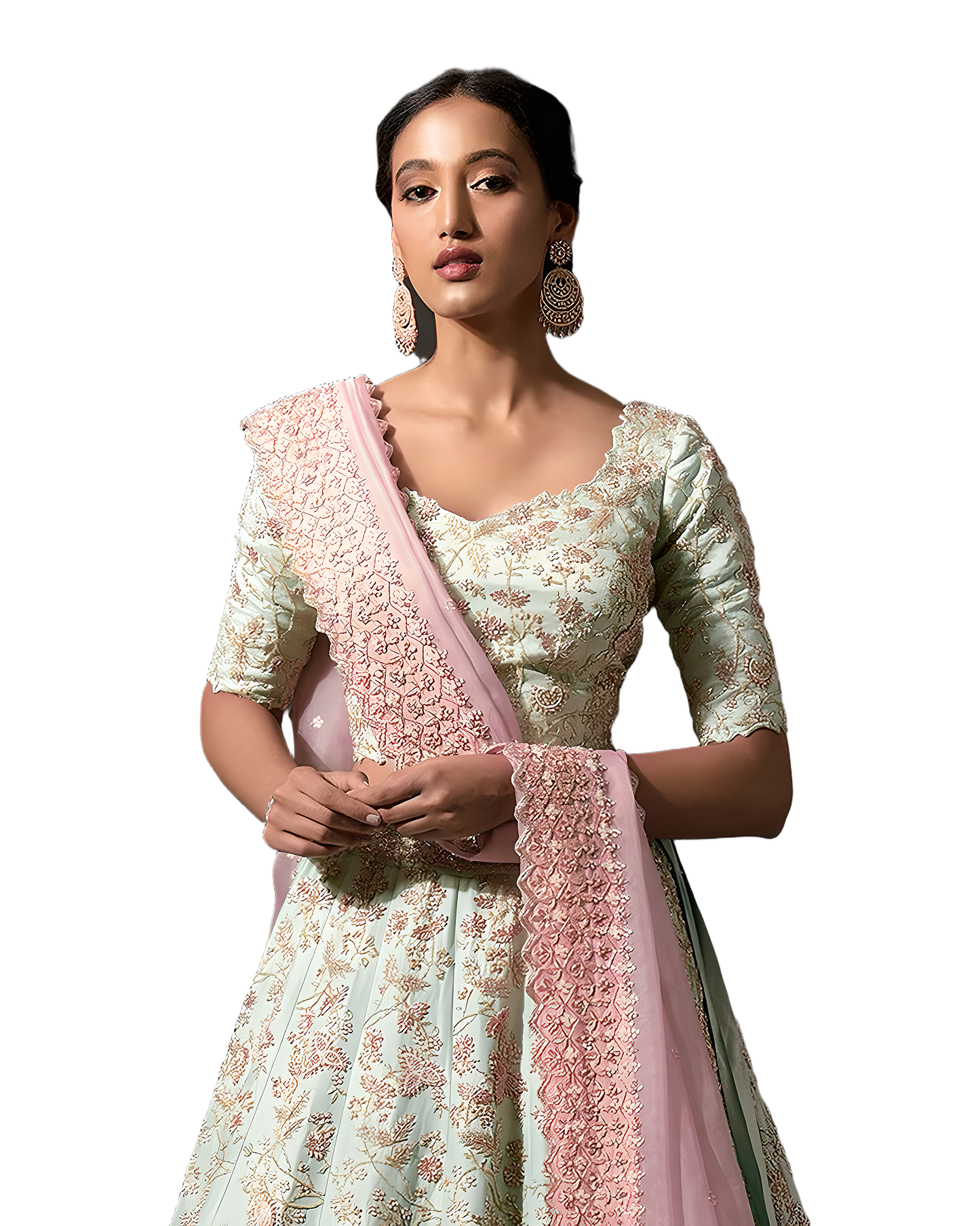Floral Embroidered Designer Wedding Lehenga Set