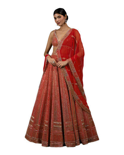 Luxury Bridal Embroidered Designer Lehenga Set