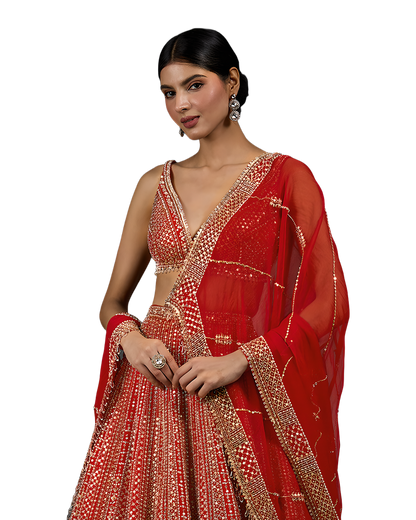 Luxury Bridal Embroidered Designer Lehenga Set