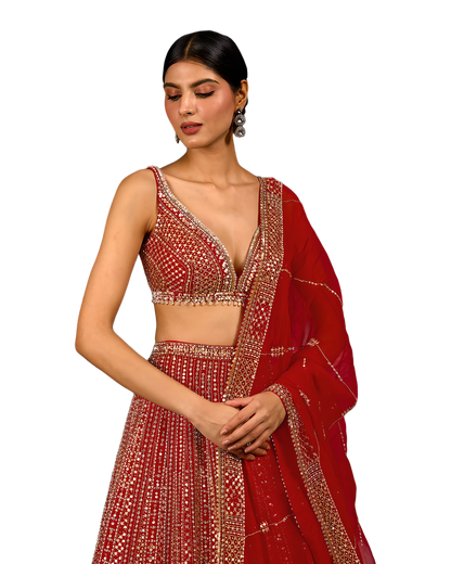 Luxury Bridal Embroidered Designer Lehenga Set