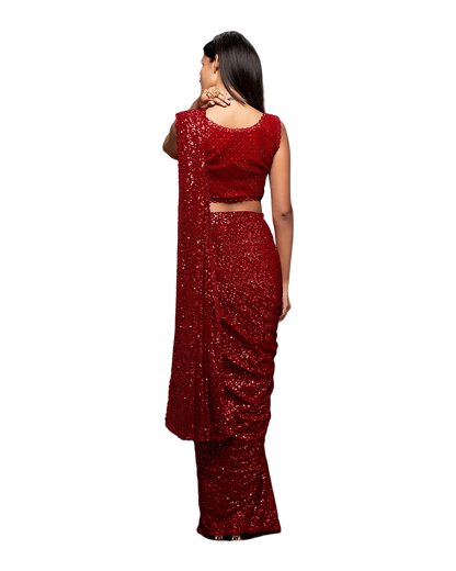 Sequin Embroidered Party Saree
