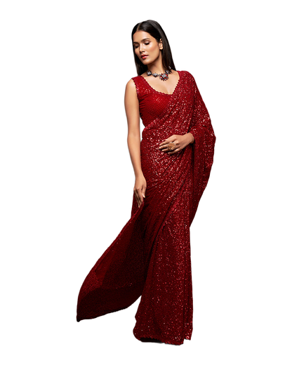 Sequin Embroidered Party Saree