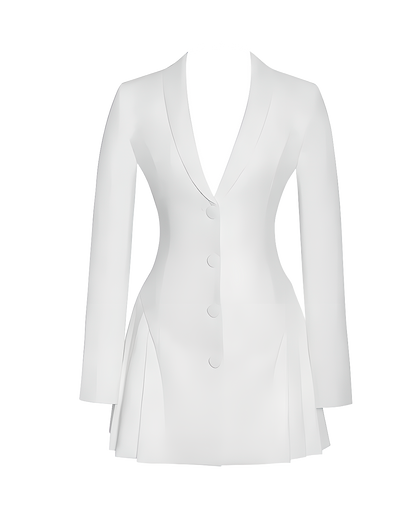 Tailored Blazer Pleated Mini Dress
