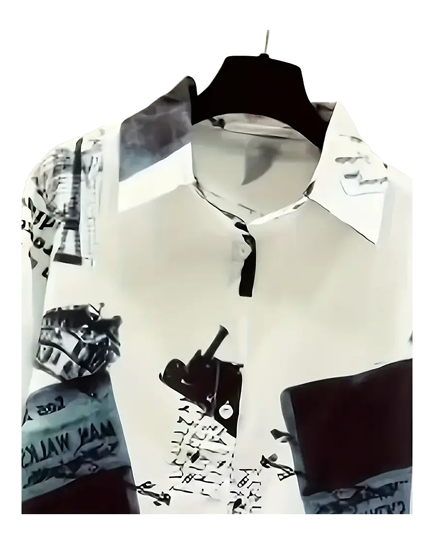 Abstract Print Street Casual Shirt