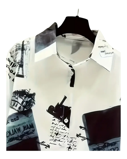 Abstract Print Street Casual Shirt