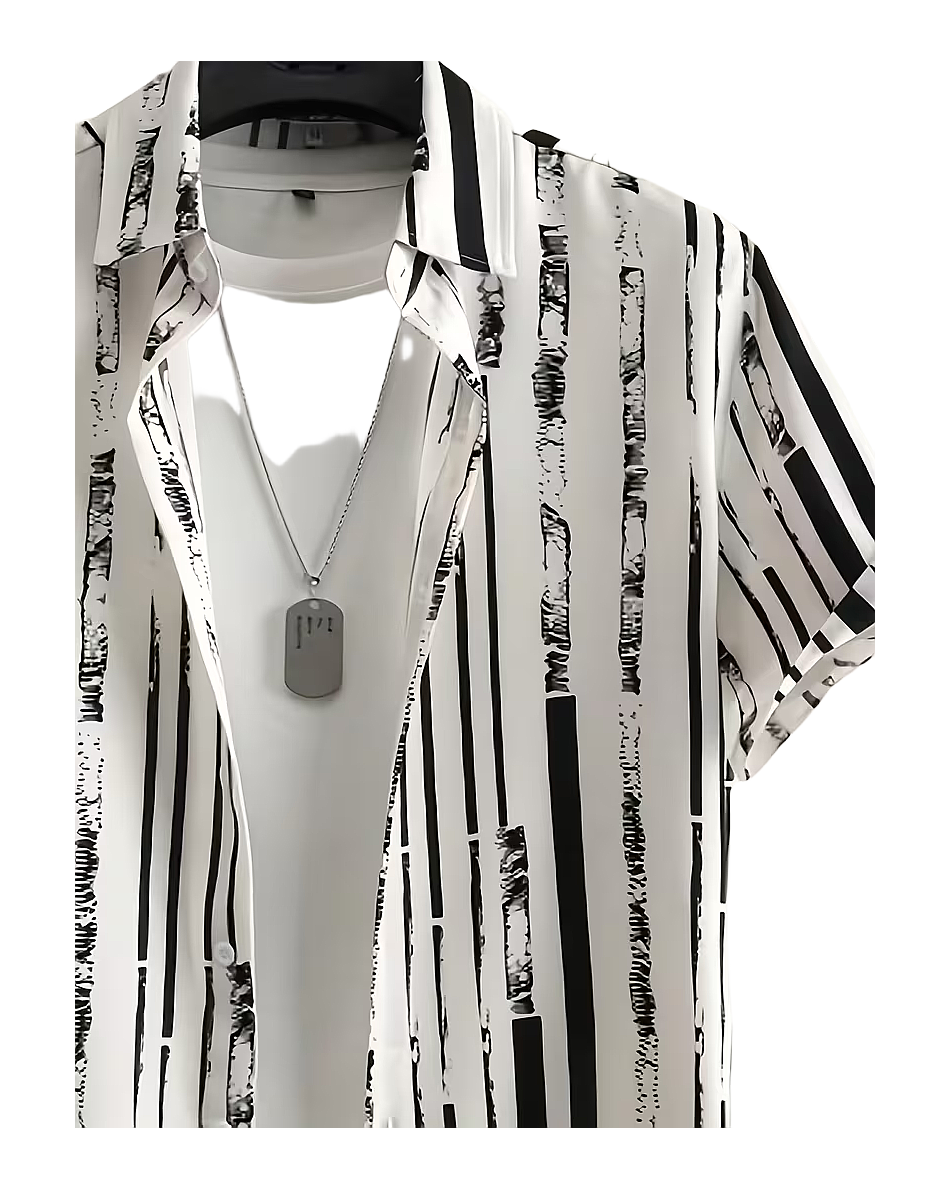 Abstract Stripe Casual Street Shirt