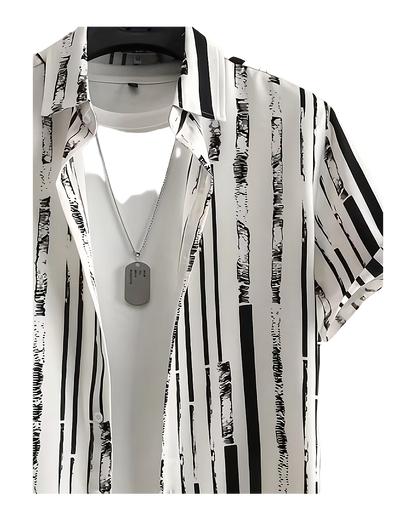 Abstract Stripe Casual Street Shirt