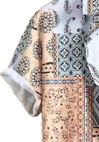Boho Patchwork Bandana Shirt