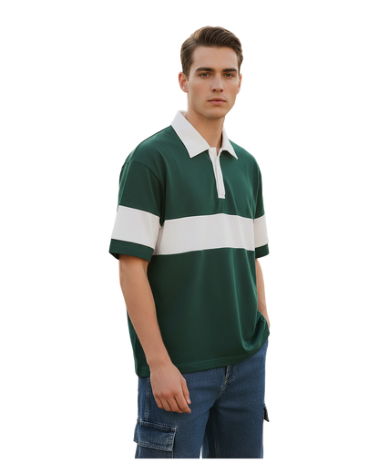 Contrast Stripe Casual Polo Shirt
