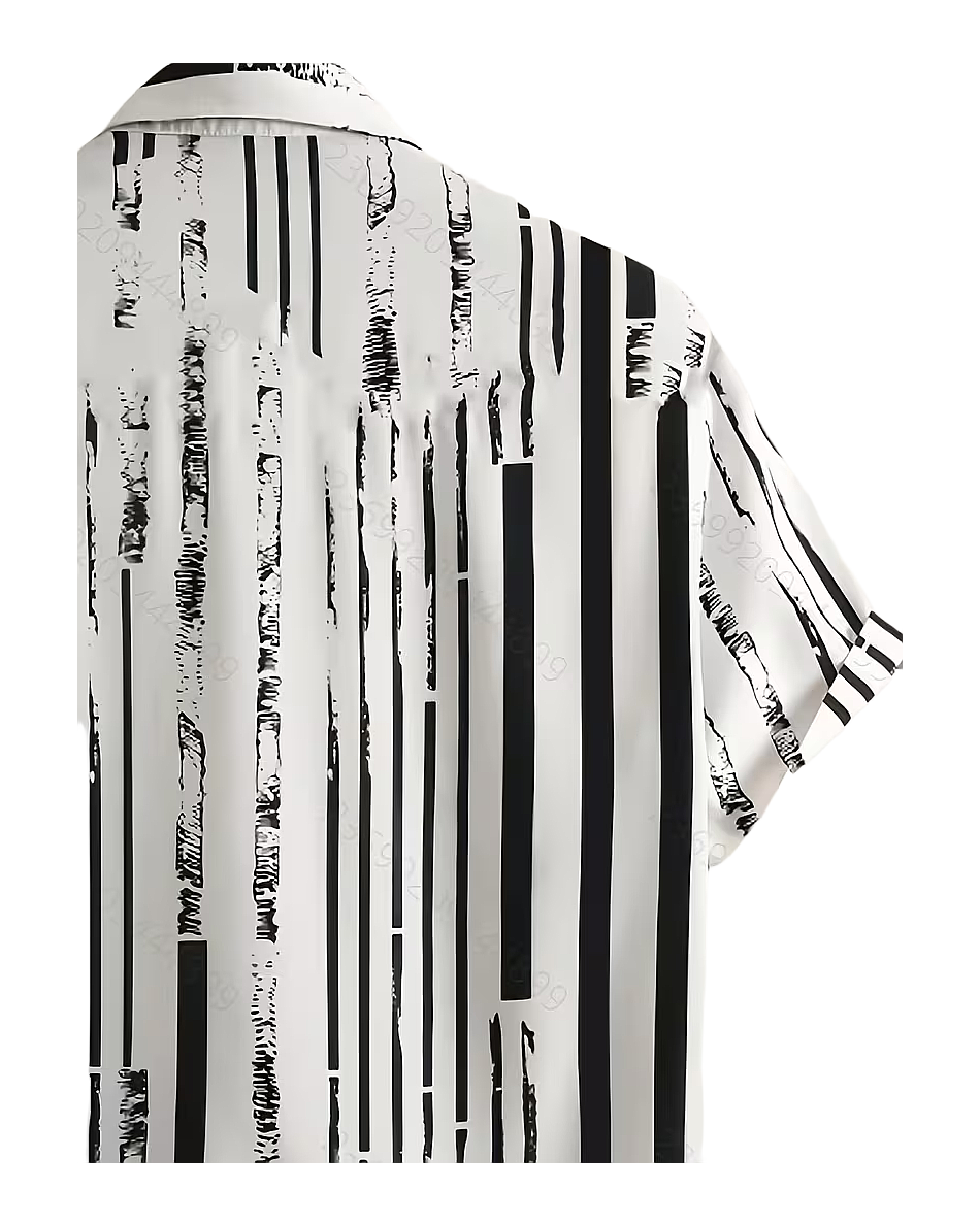 Abstract Stripe Casual Street Shirt