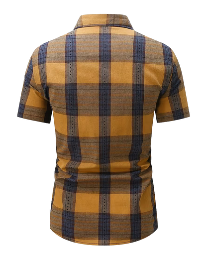 Men’s Short Sleeve Plaid Casual Shirt