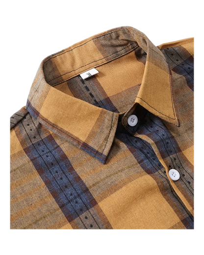 Men’s Short Sleeve Plaid Casual Shirt