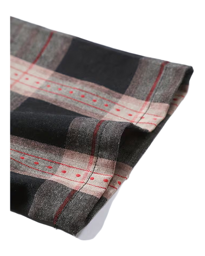 Men’s Short Sleeve Plaid Casual Shirt